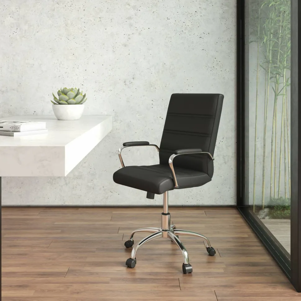Flash Furniture Mid-Back Executive Swivel Office Chair with Chrome Arms