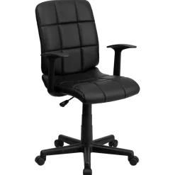 Flash Furniture Mid-Back Quilted Vinyl Swivel Task Chair with Nylon Arms