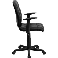 Flash Furniture Mid-Back Quilted Vinyl Swivel Task Chair with Nylon Arms