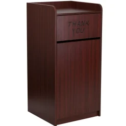 Flash Furniture Wood Tray Top 36 Gallon Trash Can