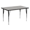 Flash Furniture 24''W x 48''L Rectangular Activity Table with 1.25'' Thick High Pressure Grey Laminate Top and Standard Height Adjustable Legs