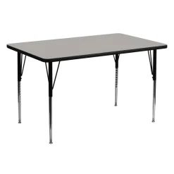 Flash Furniture 24''W x 48''L Rectangular Activity Table with 1.25'' Thick High Pressure Grey Laminate Top and Standard Height Adjustable Legs