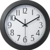 12" Flat-Panel Plastic Round Wall Clock