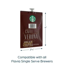 Flavia Starbucks Caffé Verona Coffee Freshpacks, Dark Roast, 0.32 Oz, Case Of 76 Freshpacks