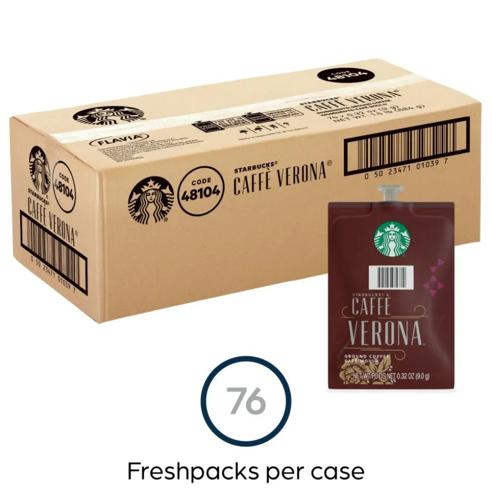 Flavia Starbucks Caffé Verona Coffee Freshpacks, Dark Roast, 0.32 Oz, Case Of 76 Freshpacks