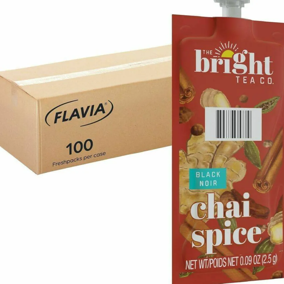 FLAVIA The Bright Tea Co. Chai Spice Black Tea Freshpack, 100/Carton
