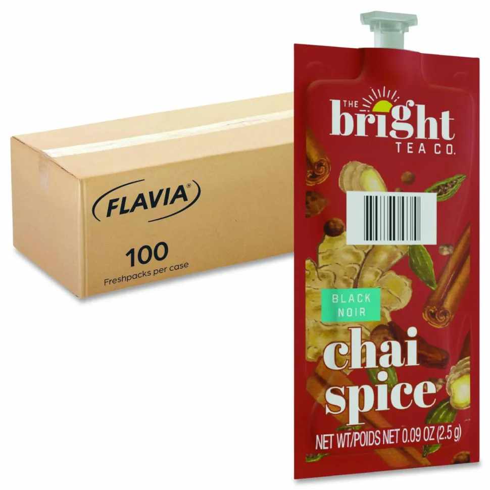 FLAVIA The Bright Tea Co. Chai Spice Black Tea Freshpack, 100/Carton