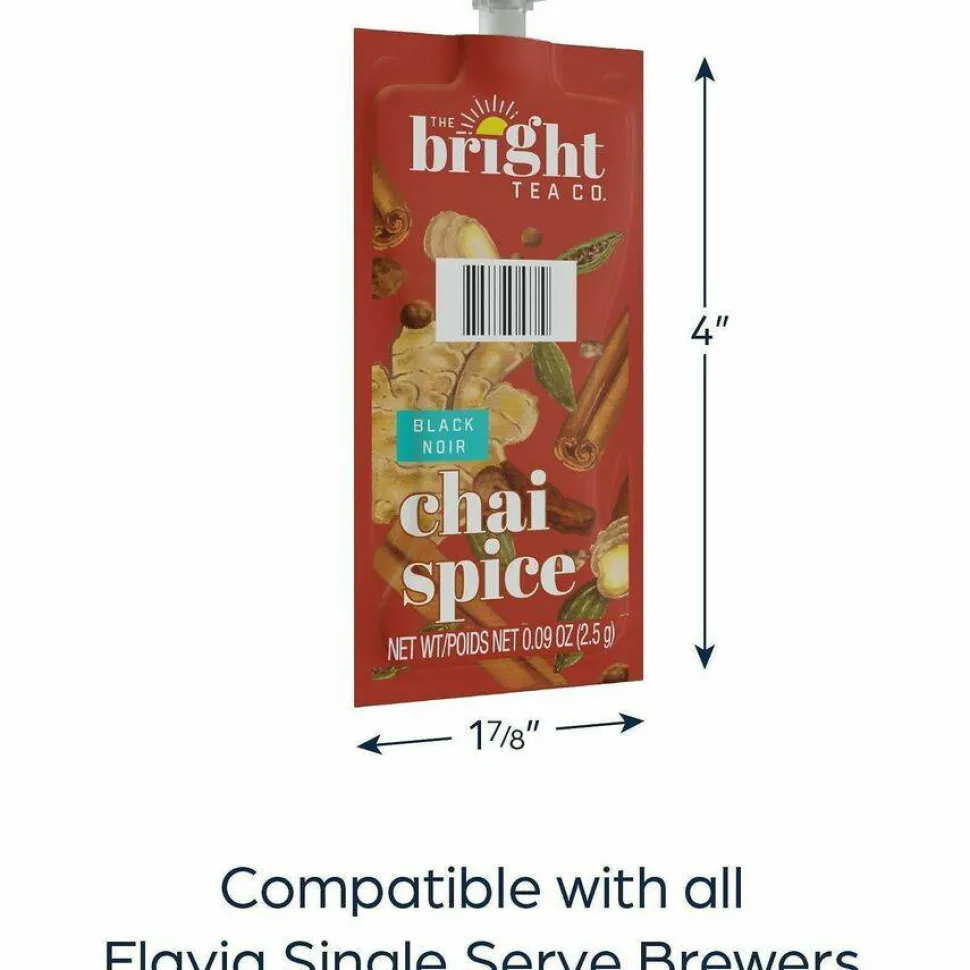 FLAVIA The Bright Tea Co. Chai Spice Black Tea Freshpack, 100/Carton