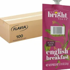 FLAVIA The Bright Tea Co. English Breakfast Black Tea Freshpack, 100/Carton