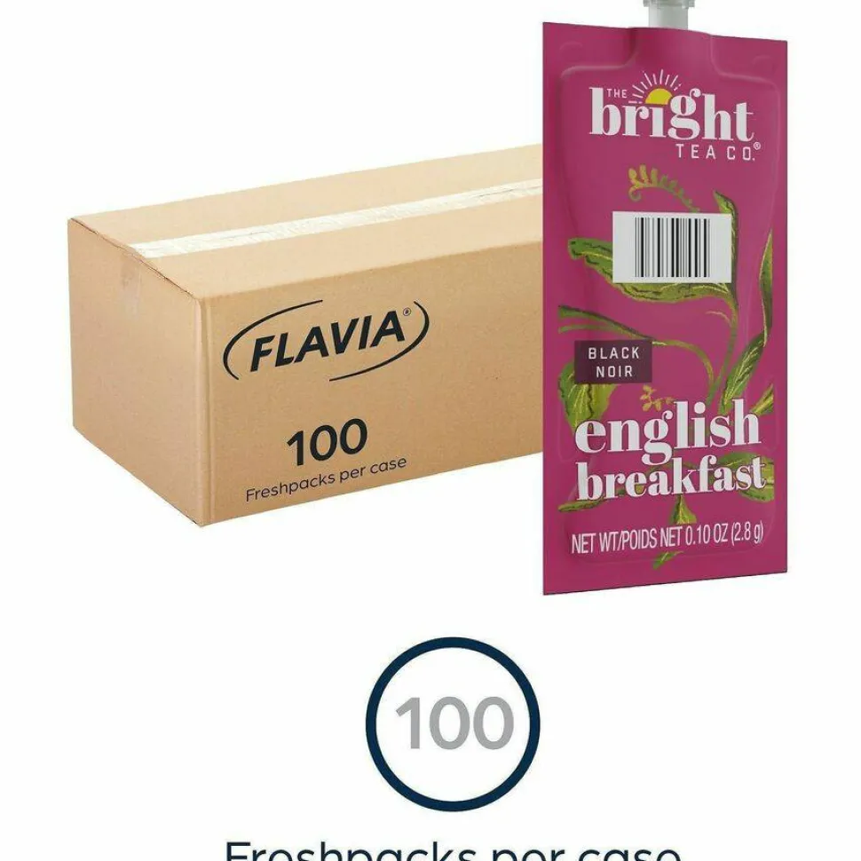 FLAVIA The Bright Tea Co. English Breakfast Black Tea Freshpack, 100/Carton
