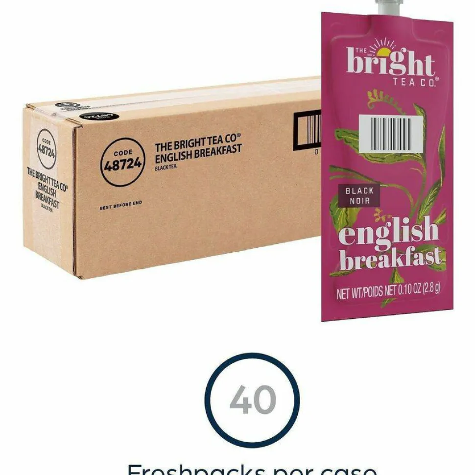 FLAVIA The Bright Tea Co. English Breakfast Black Tea Freshpack, 40/Carton