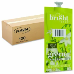 FLAVIA The Bright Tea Co. Green with Jasmine Tea Freshpack, 100/Carton