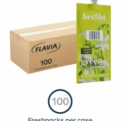 FLAVIA The Bright Tea Co. Green with Jasmine Tea Freshpack, 100/Carton