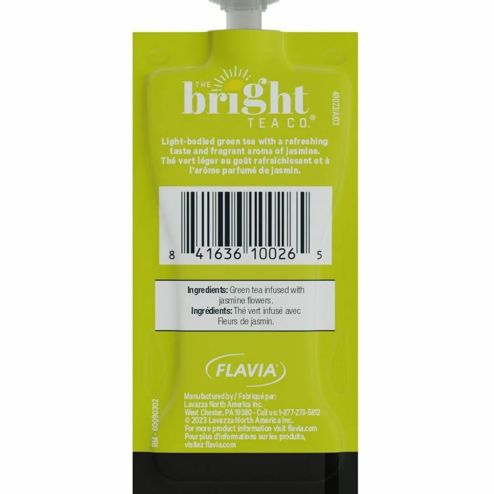 FLAVIA The Bright Tea Co. Green with Jasmine Tea Freshpack, 100/Carton