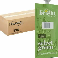 FLAVIA The Bright Tea Co. Select Green Tea Freshpack, 100/Carton