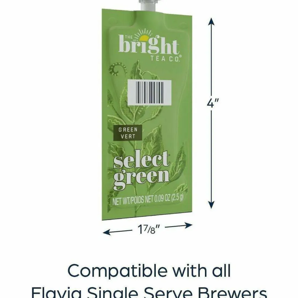 FLAVIA The Bright Tea Co. Select Green Tea Freshpack, 100/Carton