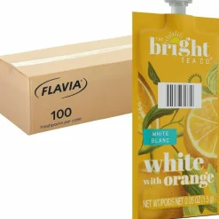 FLAVIA The Bright Tea Co. White with Orange Tea Freshpack, 100/Carton
