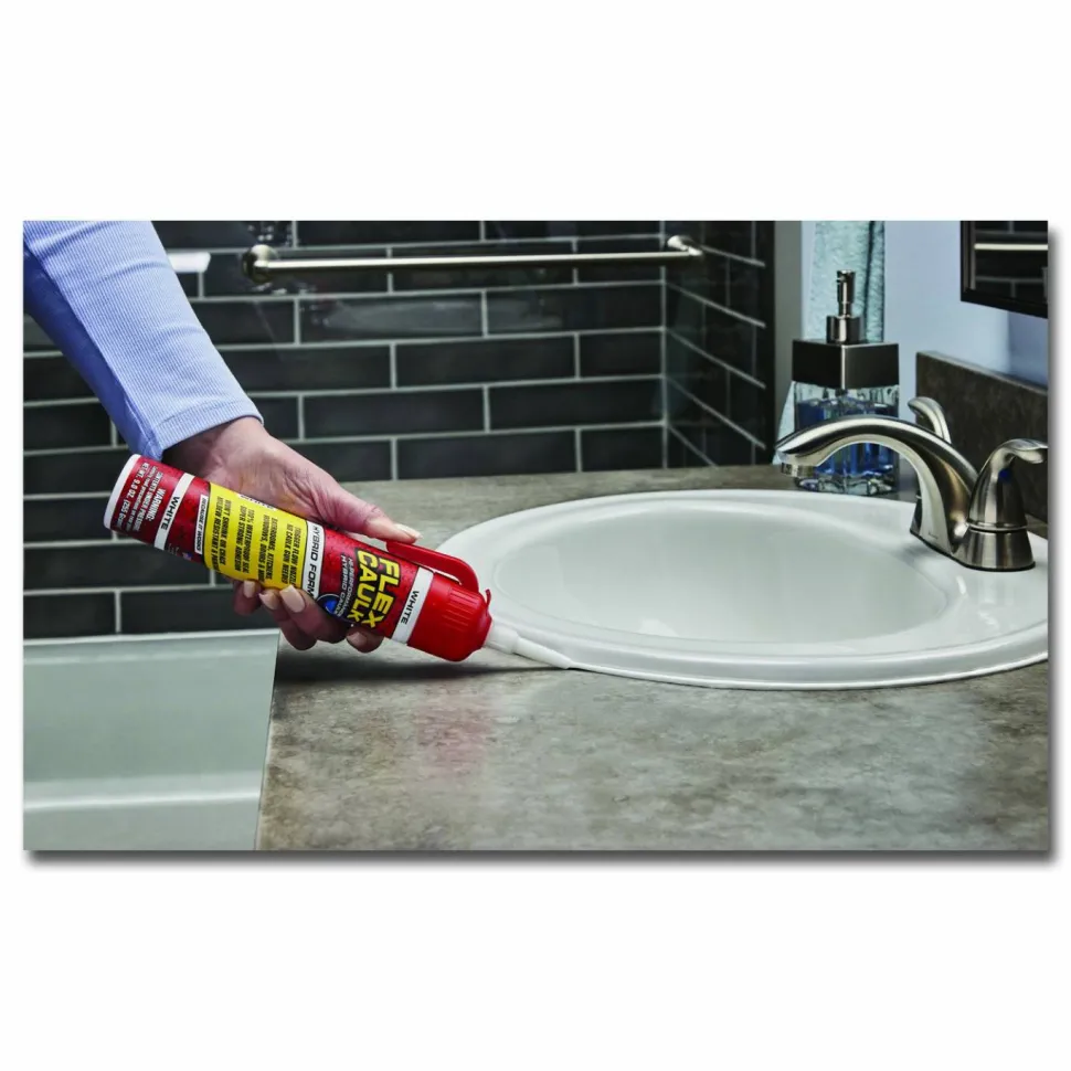 Flex Seal Products Flex Caulk Hi-Performance Hybrid Caulk, 9 oz Aerosol Can, Dries White, 4/Carton