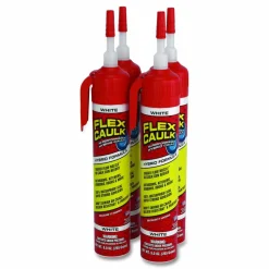 Flex Seal Products Flex Caulk Hi-Performance Hybrid Caulk, 9 oz Aerosol Can, Dries White, 4/Carton