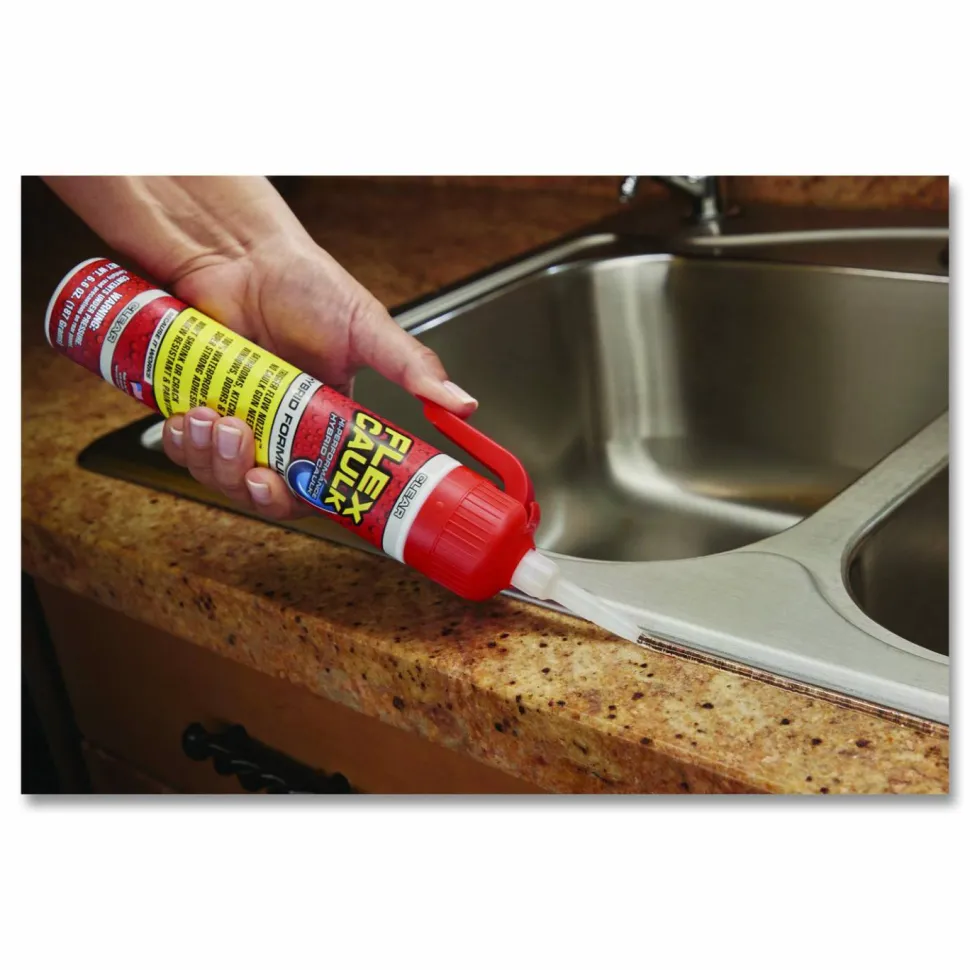 Flex Seal Products Flex Caulk Hi-Performance Hybrid Caulk, 6.6 oz Aerosol Can, Dries Clear, 4/Carton