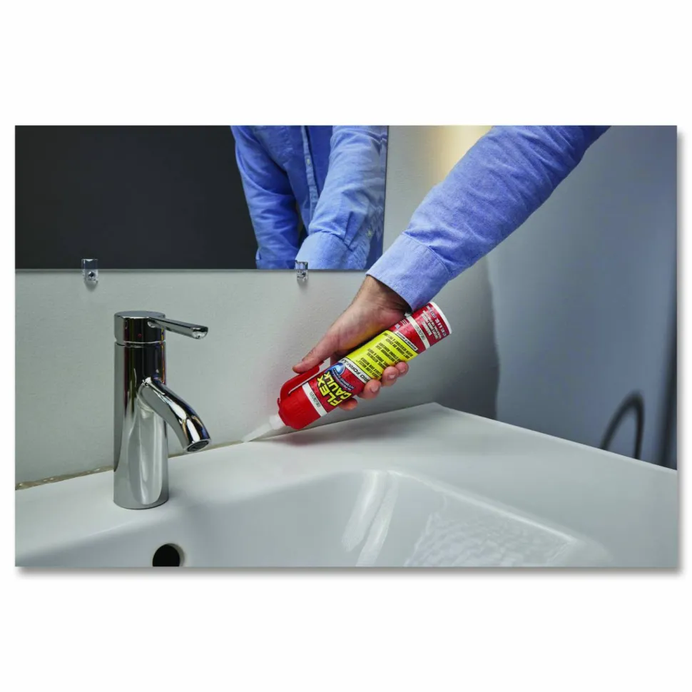 Flex Seal Products Flex Caulk Hi-Performance Hybrid Caulk, 6.6 oz Aerosol Can, Dries Clear, 4/Carton