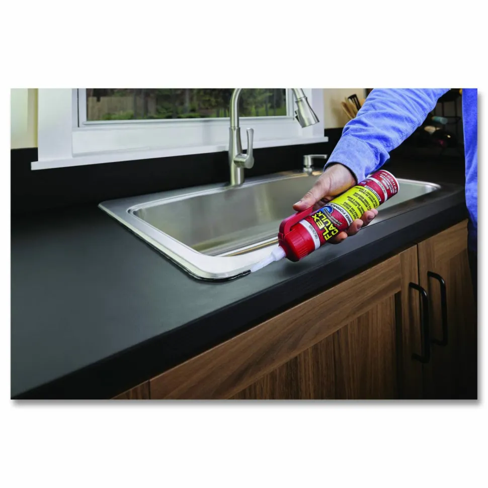 Flex Seal Products Flex Caulk Hi-Performance Hybrid Caulk, 6.6 oz Aerosol Can, Dries Clear, 4/Carton