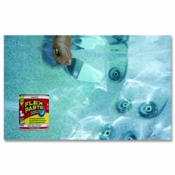 Flex Seal Products Flex Paste Super Thick Rubberized Paste, 3 lb Can, Dries White, 4/Carton