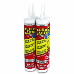 Flex Seal Products Flex Paste Super Thick Rubberized Paste, 9 oz Cartridge, Dries Clear, 4/Carton