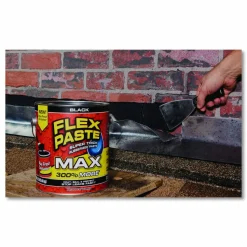 Flex Seal Products Flex Paste Super Thick Rubberized Paste Max, 12 lb Can, Dries Black, 2/Carton
