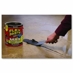 Flex Seal Products Flex Paste Super Thick Rubberized Paste Max, 12 lb Can, Dries Black, 2/Carton