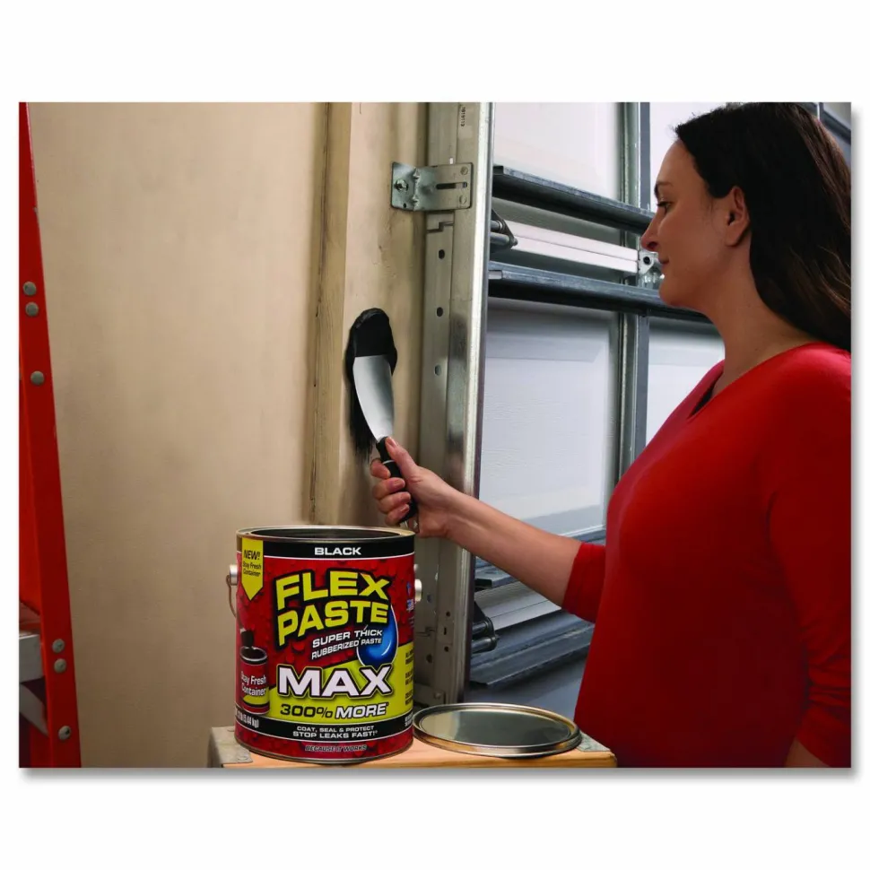 Flex Seal Products Flex Paste Super Thick Rubberized Paste Max, 12 lb Can, Dries Black, 2/Carton