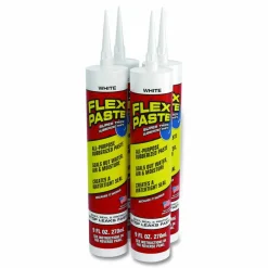 Flex Seal Products Flex Paste Super Thick Rubberized Paste, 9 oz Cartridge, Dries White, 4/Carton