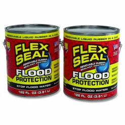 Flex Seal Products Flex Seal Liquid Flood Protection, 122 oz Can, Dries Yellow, 2/Carton
