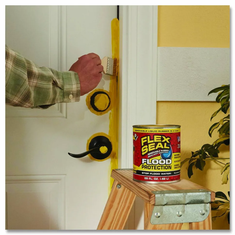 Flex Seal Products Flex Seal Liquid Flood Protection, 122 oz Can, Dries Yellow, 2/Carton