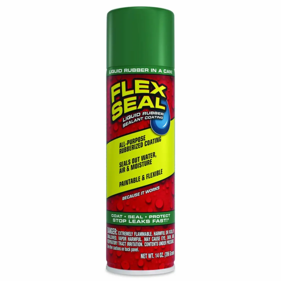 Flex Seal Products Flex Seal Liquid Rubber Sealant Coating Aerosol, 14 oz Aerosol Can, Dries Green, 6/Carton