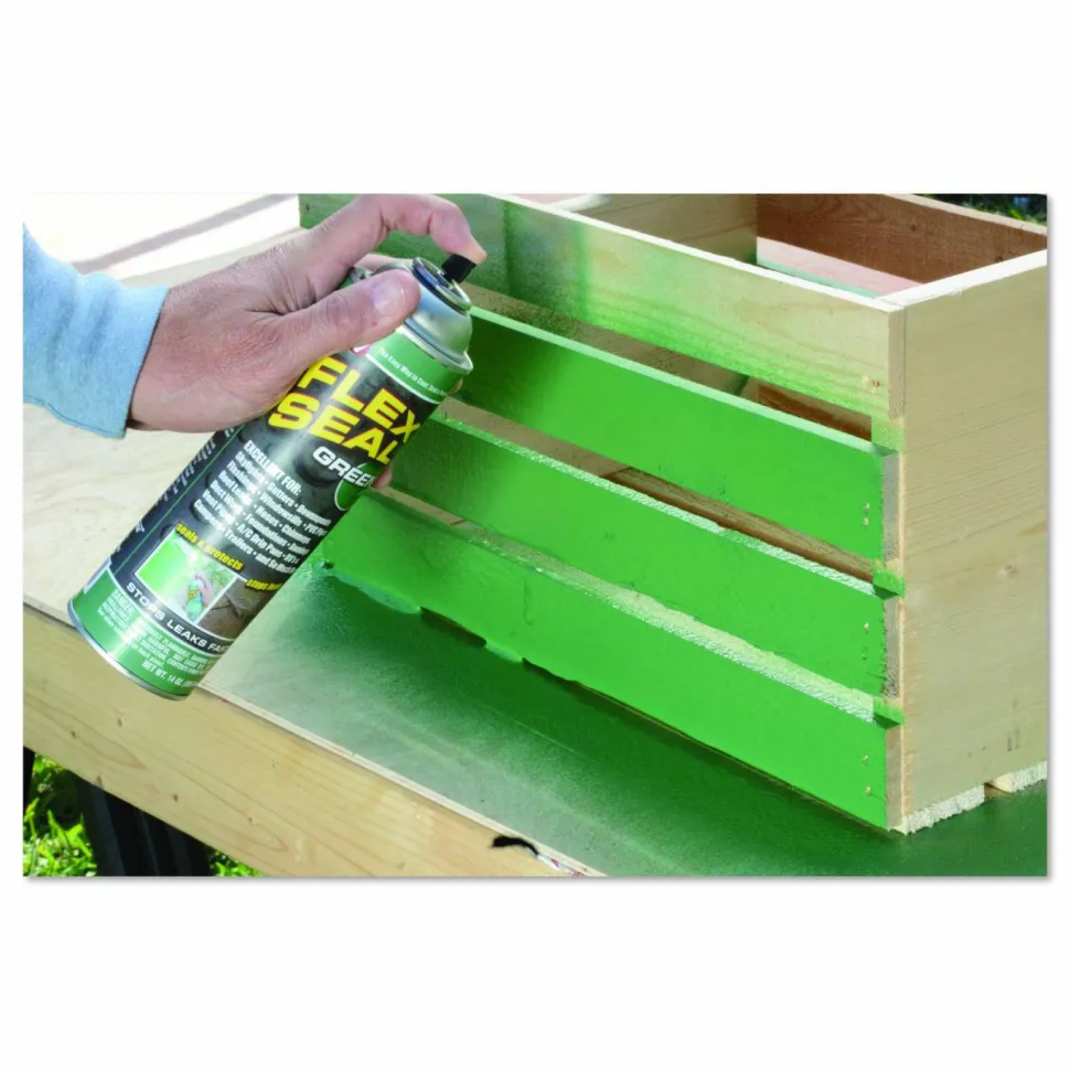 Flex Seal Products Flex Seal Liquid Rubber Sealant Coating Aerosol, 14 oz Aerosol Can, Dries Green, 6/Carton