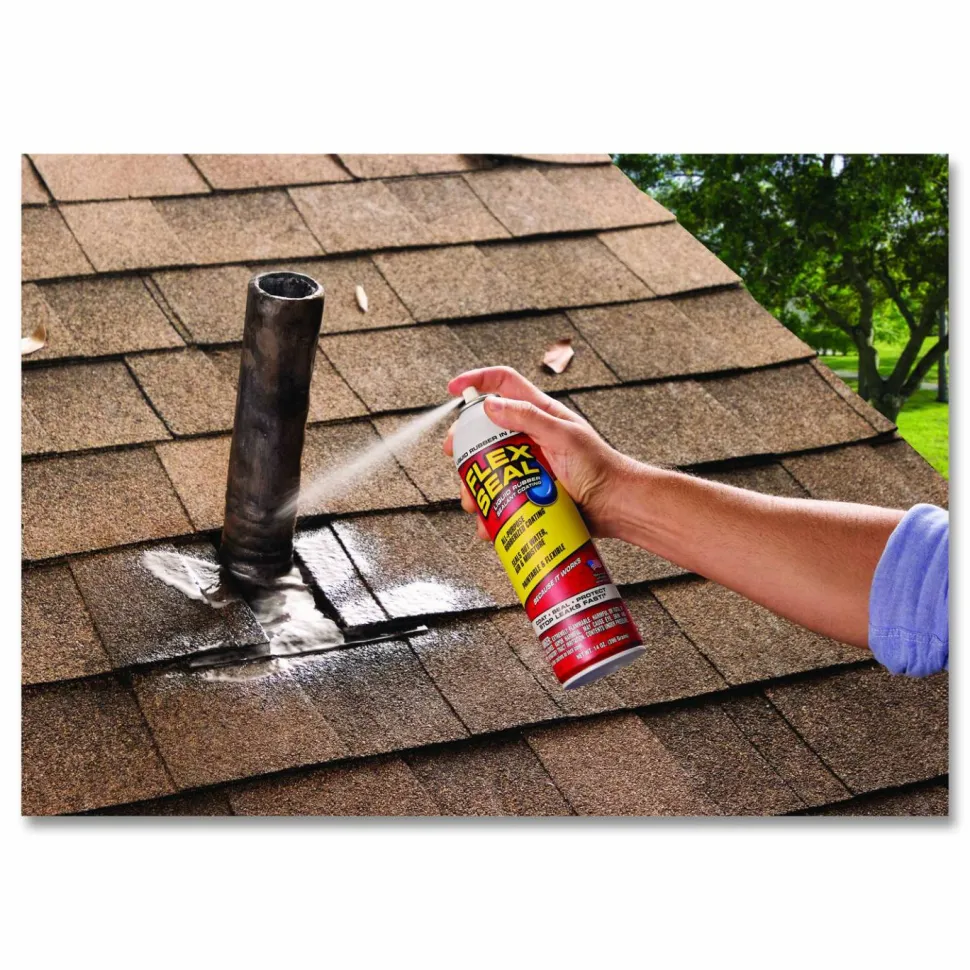 Flex Seal Products Flex Seal Liquid Rubber Sealant Coating MAX Aerosol, 17 oz Aerosol Can, Dries Clear, 4/Carton