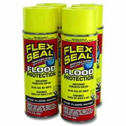 Flex Seal Products Removable Rubber Sealant Coating Flood Protection Spray, 10 oz Aerosol Can, Dries Yellow, 6/Carton