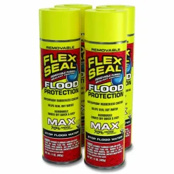 Flex Seal Products Removable Rubber Sealant Coating Flood Protection Spray, 17 oz Aerosol Can, Dries Yellow, 4/Carton