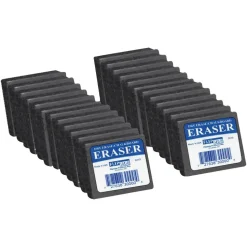 Flipside Dry Erase/Chalkboard Felt Eraser, 1"H x 2"W x 2"D, Gray, Pack Of 24