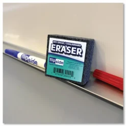 Flipside Dry Erase/Chalkboard Felt Eraser, 1"H x 2"W x 2"D, Gray, Pack Of 24