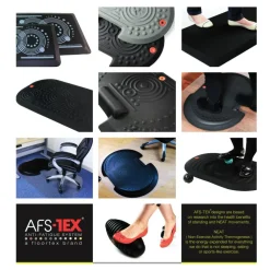 Floortex AFS-TEX 2000 Active Anti-Fatigue Mat, 16" x 24", Midnight Black