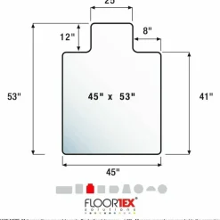 Floortex Advantagemat Black Vinyl Lipped Chair Mat - FC114553LLBV