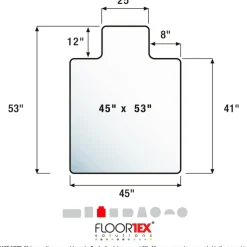 Floortex Advantagemat Black Vinyl Lipped Chair Mat - FC114553LLBV