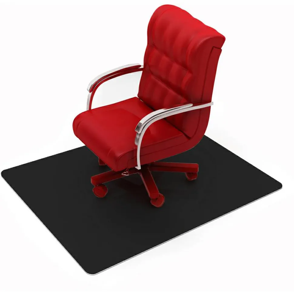 Floortex Advantagemat Black Vinyl Rectangular Chair Mat for Carpets - 48" x 60"