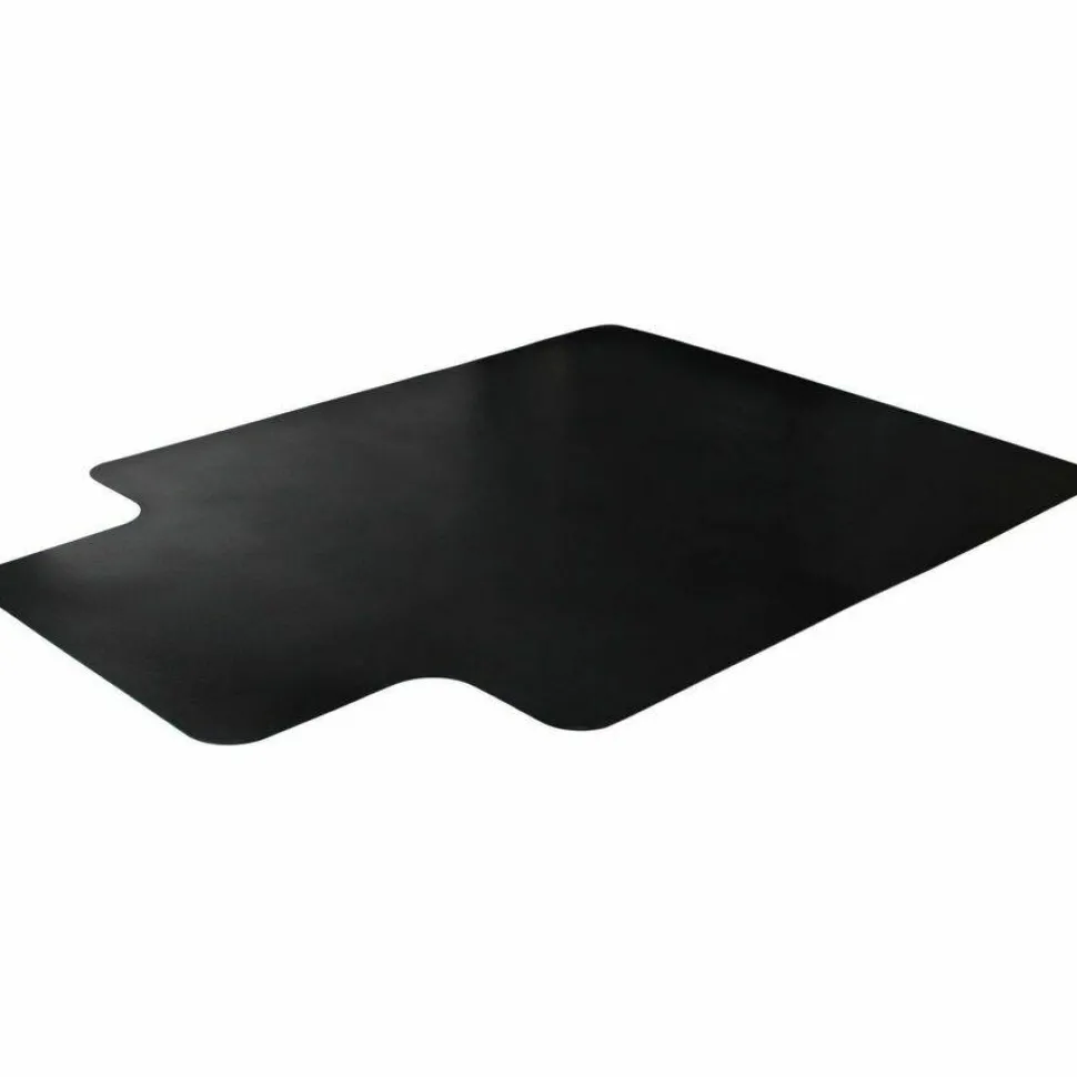 Floortex Advantagemat Black Vinyl Lipped Chair Mat for Carpets - 36" x 48"