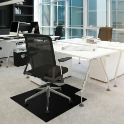 Floortex Advantagemat Black Vinyl Lipped Chair Mat for Carpets - 36