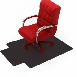 Floortex Advantagemat Black Vinyl Lipped Chair Mat for Hard Floor - 36" x 48"