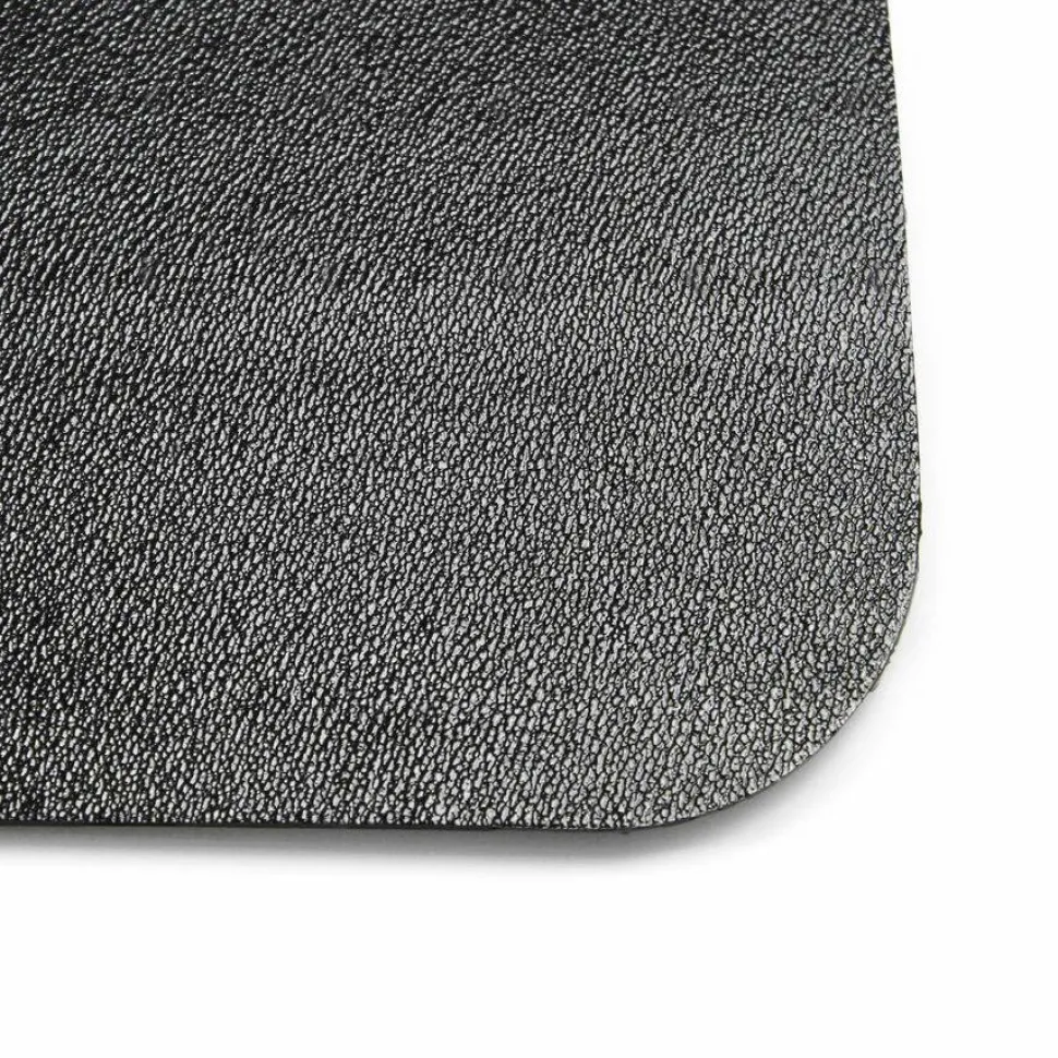 Floortex Advantagemat Black Vinyl Lipped Chair Mat for Hard Floor - 36" x 48"