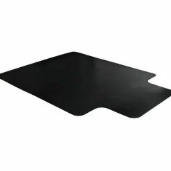 Floortex Advantagemat Black Vinyl Lipped Chair Mat for Hard Floor - 36